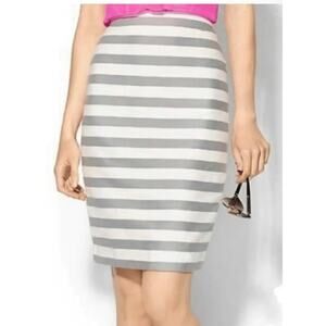 kate spade Gray and White Striped Pencil Skirt
